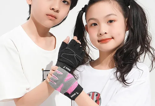 Miniatura 7 de Girls Half Finger Bike Gloves Fingerleses Cycling Non Slip Sun Protection Riding Gloves for Youth Kids 3-8T 7-15T