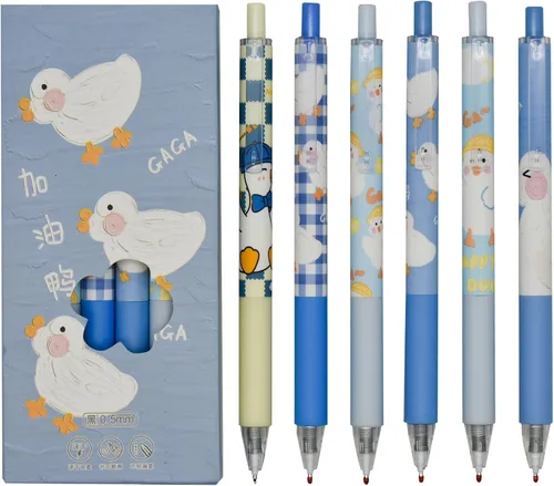Miniatura 14 de Maydahui 12 unidades de bolígrafos de gel con diseño de abejas, bolígrafos de animales lindos, retráctiles, con impresión de flores, tinta negra