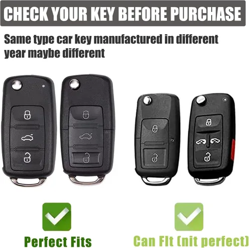 Miniatura 2 de Gematay Funda protectora para llavero VW Volkswagen con cordón para llavero, compatible con VW Jetta Golf Polo MK7 Passat Beetle Smart Key Case
