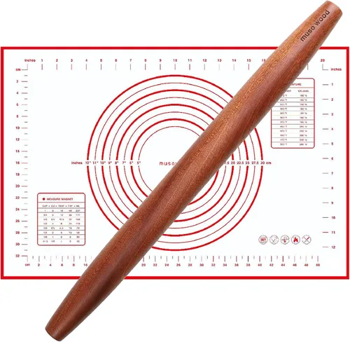 Miniatura 9 de Muso Wood Sapele - Rodillo francés de madera para hornear, rodillo cónico para fondant, corteza de pastel, galletas, pastelería