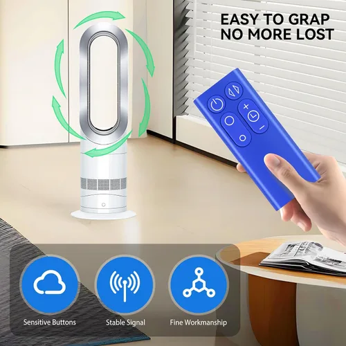 Miniatura 4 de Control remoto de ventilador de repuesto compatible con Dyson AM11 TP01 TP00 Pure Cool Fan Tower (color azul con batería)