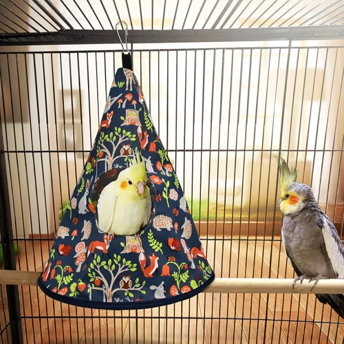 Miniatura 2 de Loro cacatúa cálida cama nido de pájaros para todas las estaciones, hamaca colgante para pájaros, cama para dormir, loro cama escondida, tela