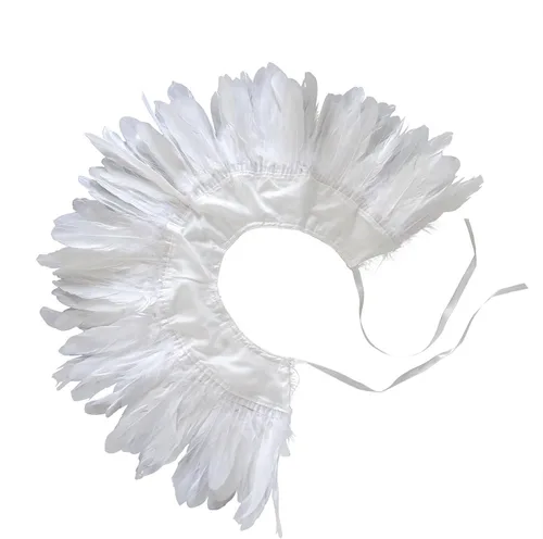 Miniatura 5 de ZAKIA Camisa de moda de las charreteras del cuello del chal de la pluma natural de las señoras