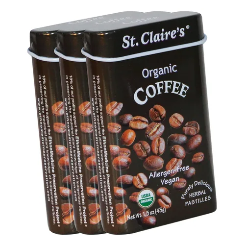Miniatura 29 de Pastillas Herbales Orgánicas de St. Claire, (Jengibre, lata de 1.5 onzas, paquete de 3) Sin gluten, veganas, sin OMG, a base de plantas, sin