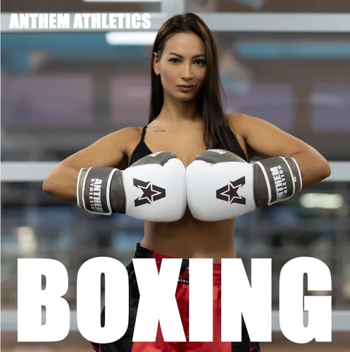 Miniatura 4 de Anthem Athletics Stormbringer Guantes de boxeo de cuero de grano completo para hombres y mujeres, guantes de boxeo Muay Thai de 12 onzas, 14 oz o 16