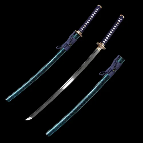 Miniatura 6 de Katana de acero templado con resorte de arcilla de 41 pulgadas, espada samurái japonesa hecha a mano, espada samurái japonesa de espada completa
