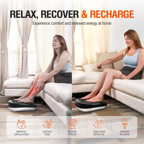 Miniatura 2 de Máquina de masajeador de pies eléctrico Power Legs con control remoto, velocidad ajustable, vibración - masajeador de pantorrilla - masajeador
