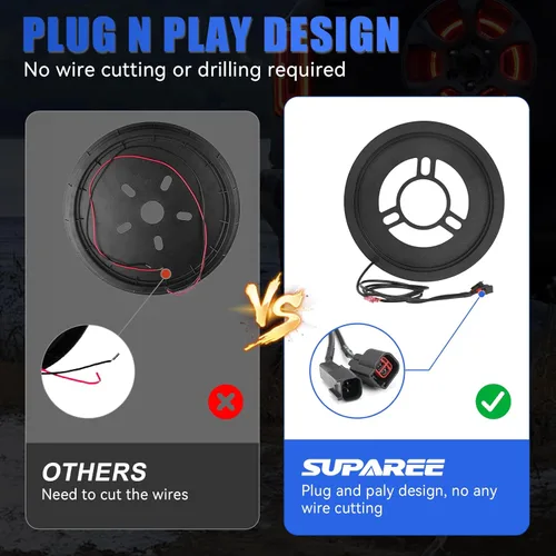 Miniatura 5 de SUPAREE Luz de Freno de Llanta de Repuesto Compatible con Jeep Wrangler 2007-2017 JK JKU YJ TJ, Plug and Play 4ta Tercera Luz de Freno Trasera LED