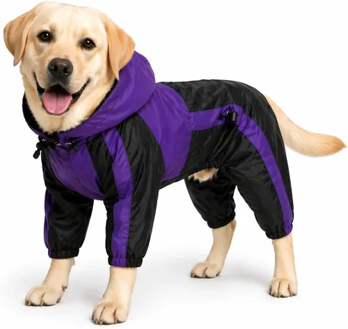 Miniatura 33 de Ropa para mascotas, ropa para perro, ropa para lluvia, nieve, impermeables, cuatro patas, impermeable para perros pequeños, medianos, grandes, Rojo