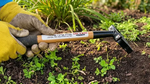 Miniatura 3 de Hula Hoe - Desbrozadora manual de 500 W, herramienta de jardín con estribo oscilante de 16 pulgadas, mango de madera con agarre de goma, cortador