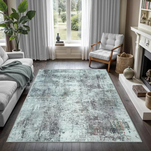 GLN Rugs Contemporary Collection - Alfombra de felpilla lavable a máquina, contemporánea, antideslizante, alfombra de felpilla de pelo corto, para