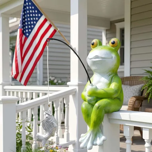 Miniatura 12 de Juego de 2 estatuas antiguas de Koi, escultura de jardín de peces reales de resina, elegante decoración de estanque de peces vivos para patio, Rojo