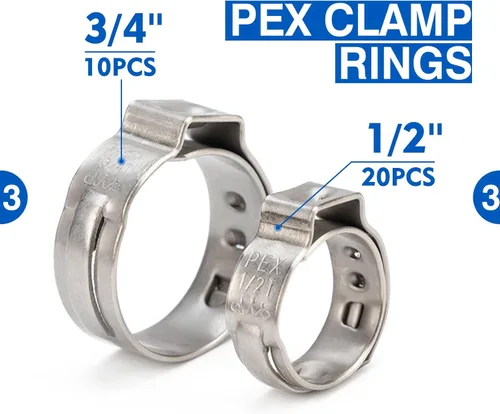 Miniatura 4 de Kit de herramientas de abrazadera PEX iCRIMP para abrazaderas PEX de 3/8", 1/2", 3/4", 1", sujeción y apriete de abrazaderas y extracción, incluye