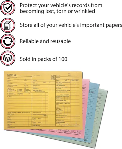 Miniatura 3 de EZ Line Sobres impresos para registro de ofertas de vehículos de 9 x 12 pulgadas, paquete de 100 unidades (detalles de Manilla)