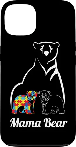 Miniatura 7 de Funda para iPhone 14 Pro Max para concientización sobre el autismo, mamá oso, mamá y niño