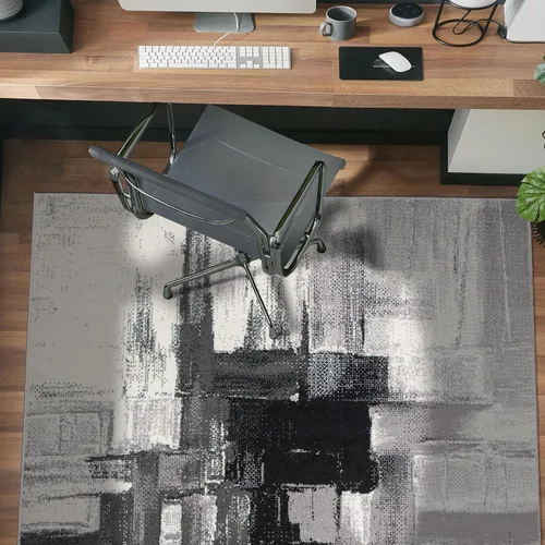 Miniatura 84 de Rugshop Alfombra Corredor Abstracta Contemporánea Negra — No Desprende Pelusa para Pasillo, Entrada y Cocina 2' x 7