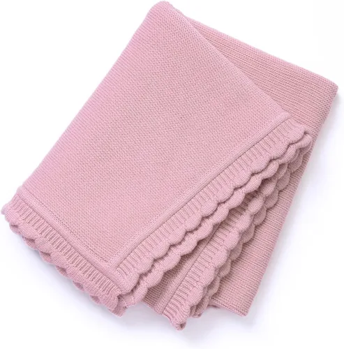 Manta de lujo para bebé, ultra suave, acogedora, cálida, de 40 x 30 pulgadas, manta receptora para bebé, niño, niña, cochecito de cuna, color rosa