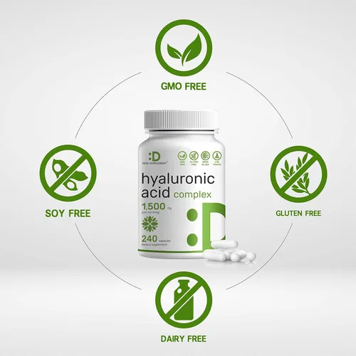 Miniatura 3 de DEAL SUPPLEMENT Complejo de ácido hialurónico 1,500 mg - 240 cápsulas, con MSM y vitamina C