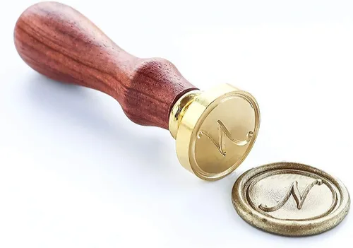 Miniatura 16 de VOOSEYHOME - Sello de cera, letra inicial escrita a mano con mango de palisandro, decoración en invitaciones, sobres de correo, tarjetas, libros