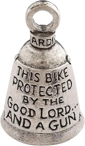 Miniatura 16 de Guardian Bell Campana patriótica de buena suerte con llavero y bolsa de regalo de terciopelo negro Campana de motocicleta Peltre sin plomo