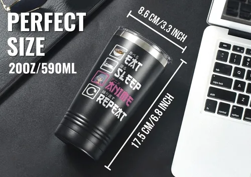 Miniatura 4 de Onebttl Regalos de anime para hombres, mujeres, niños - Tazas de acero inoxidable con aislamiento al vacío de doble pared de 20oz/590ml - Regalos