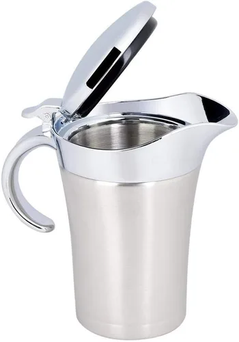 Miniatura 8 de Olla térmica de acero inoxidable 304 de 15.2 fl oz/25.4 fl oz, olla de salsa aislada de doble pared con tapa, cubeta para servir con boquilla