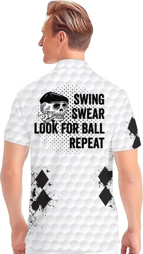 Miniatura 3 de PAGYMO Golf Shirts for Men Crazy Print Hawaiian Funny Mens Polo Shirt