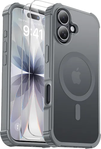 Miniatura 21 de Funda para iPhone Air [compatible con MagSafe] [2 protectores de pantalla] [prueba de caídas de grado militar] Funda magnética resistente