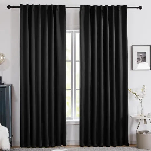 Miniatura 2 de Deconovo Cortinas 100% opacas para dormitorio, cortina con aislamiento térmico, panel de sala de estar insonorizado, certificado Oeko-TEX, cortinas