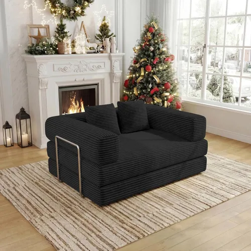 Miniatura 9 de Sofá cama convertible de 59.0 pulgadas, sofá cama futón 4 en 1, sofá cama extraíble, sofá cama sin hueso para sala de estar, sofás de pana sin hueso