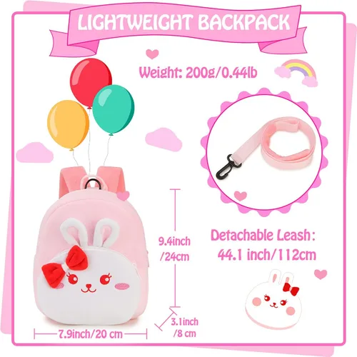 Miniatura 2 de Mochila pequeña de felpa con correa para el pecho para niños pequeños y niñas con correa para el pecho