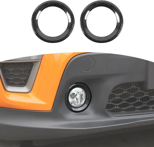 RT-TCZ Para Renegade Luz antiniebla Delantera Cubierta Trim Anillo para Jeep Renegade 2019 up Fibra de Carbono Accesorios Exterior 2 unids
