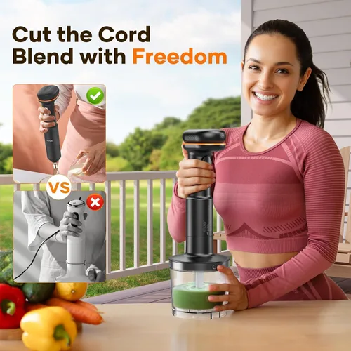 Miniatura 2 de Batidora de inmersión sin cable de varilla 5 en 1, Ritus 13000RPM, licuadora de sopa recargable de mano, mezclador para comida de bebé y batidos