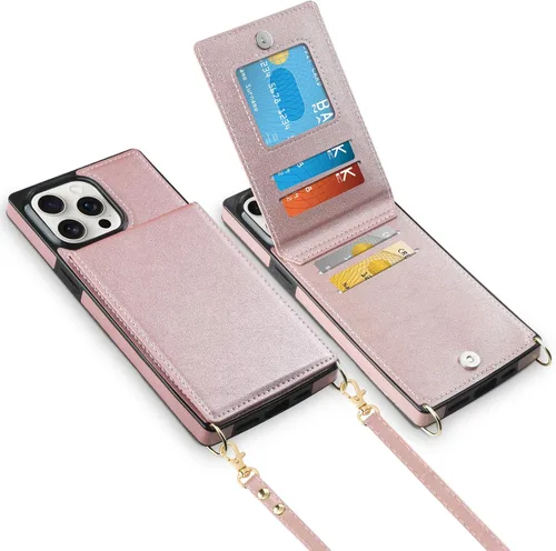 Miniatura 25 de Vofolen Funda para iPhone 11 con tarjetero con bloqueo RFID, correa ajustable, cierre magnético, resistente, a prueba de golpes, funda protectora
