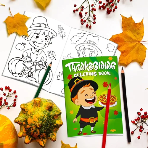 Miniatura 6 de Omgouue 36 piezas de libros para colorear de Acción de Gracias para niños, lindo libro para colorear de Acción de Gracias para niños de todas