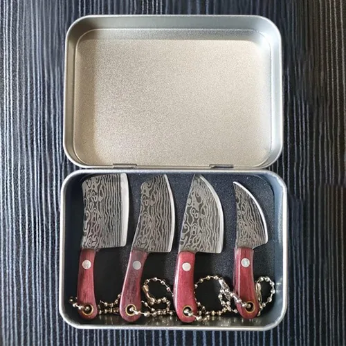 Miniatura 6 de Juego de cuchillos de bolsillo de Damasco Mini Chef Tiny Cleaver para abridor de paquetes Cortador de caja - de 4