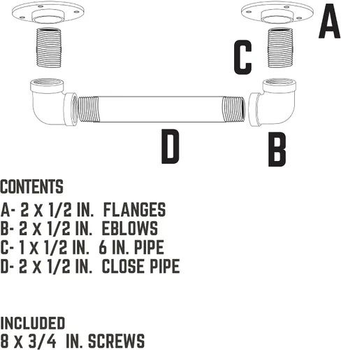 Miniatura 7 de Manija de puerta de granero industrial rústica, 6 pulgadas, accesorios de hierro gris de acero industrial auténtico, bridas y tubos para puertas