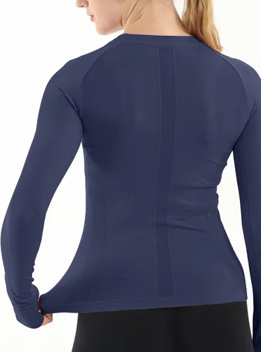 Miniatura 2 de MathCat - Camisetas de entrenamiento sin costuras para mujer, camisetas de yoga de manga larga, camiseta deportiva para correr, camiseta atlética