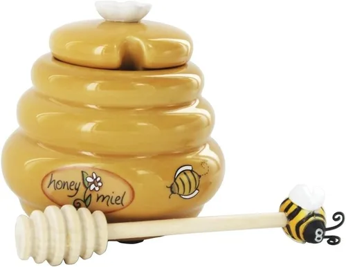 Miniatura 2 de Mini olla de miel y abejas de cerámica de madera