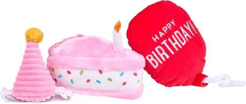 Miniatura 2 de ZippyPaws Caja de cumpleaños – Juguetes chirriantes para mantenerlos ocupados, peluche divertido de comida para perros pequeños, medianos y grandes