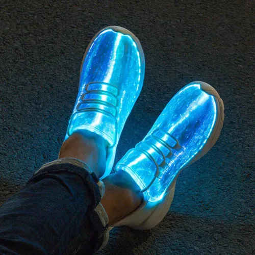 Miniatura 3 de Hot Dingding Zapatos con luz LED para niñas y niños, zapatos de fibra óptica para niños, zapatillas de deporte LED con carga USB luminosas