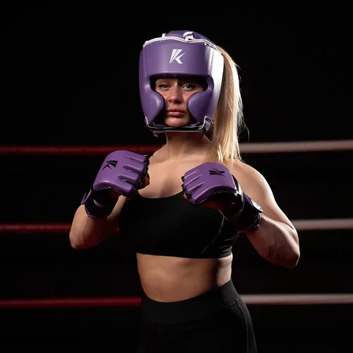 Miniatura 9 de Kruzak - Gorros de boxeo unisex - Entrenamiento de MMA, acolchado ajustable, Kara, Muay Thai, Kickboxing, Sparring, artes marciales, karate, Púrpura