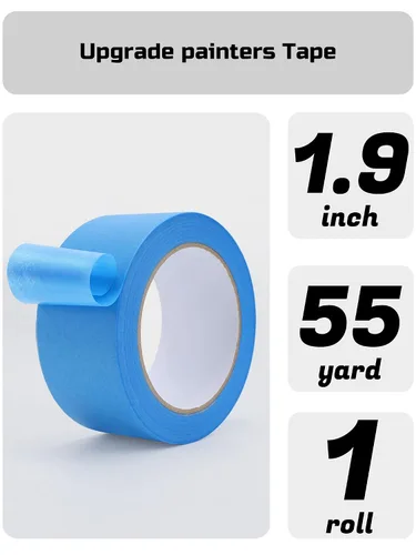 Miniatura 2 de Lichamp Cinta azul para pintores, 1 paquete de cinta de papel de 1.9 pulgadas por 55 yardas, cintas azules para manualidades y artes