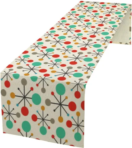 Miniatura 21 de Camino de mesa con estampado de piel de vaca, lino y algodón, rústico, estilo occidental, color negro, marrón, piel de vaca, para decoración