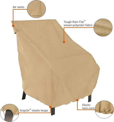 Miniatura 4 de Classic Accessories Terrazo - Funda para silla de patio de 26.5 pulgadas, resistente al agua, fundas para sillas de exterior