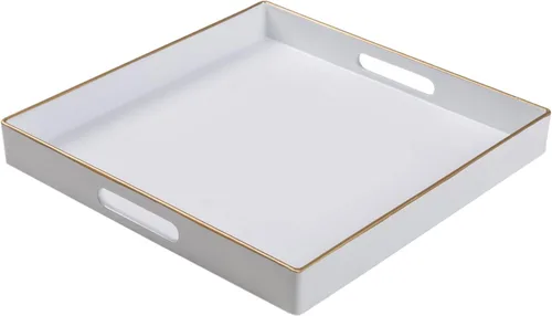 Miniatura 12 de MAONAME - Bandejas de servir azules con asas, bandeja decorativa ovalada para mesa de café, juego de bandejas anidadas de 2, bandeja de tocador