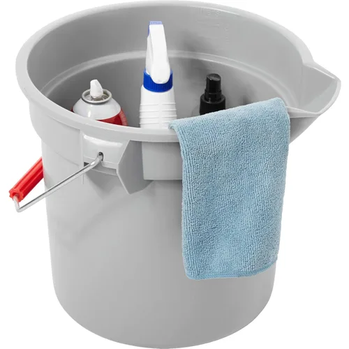 Rubbermaid Commercial Products - BRUTE Cubo redondo de 3.5 galones para trabajo pesado resistente a la corrosión, gris (FG261400GRAY), 1 unidad