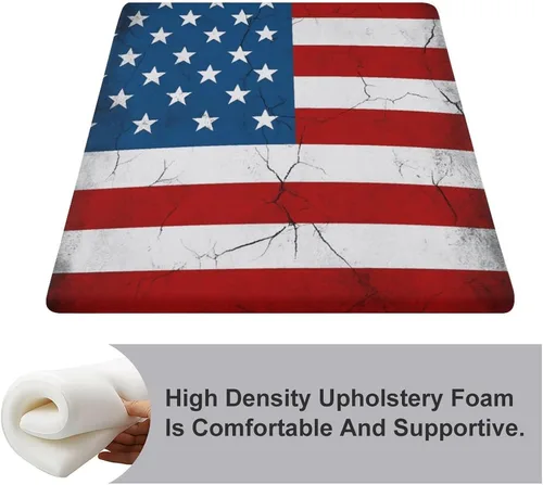 Miniatura 3 de Cojín cuadrado de espuma viscoelástica para el embarazo, soporte para grietas de la bandera de Estados Unidos, almohada ergonómica para silla