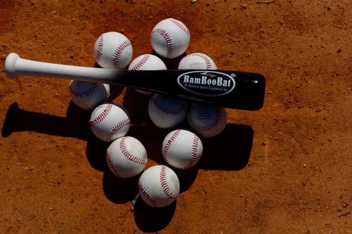 Miniatura 6 de BamBooBat de PINNACLE SPORTS EQUIPMENT INC. - Bate de béisbol y sóftbol de madera de una mano para adultos - 45,7 cm o 53,3 cm Mango blanco/barril