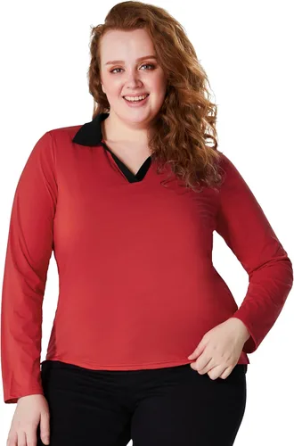 Miniatura 6 de JACK SMITH Polo de golf de manga larga para mujer, cuello en V, atlético, para tenis, absorbe la humedad